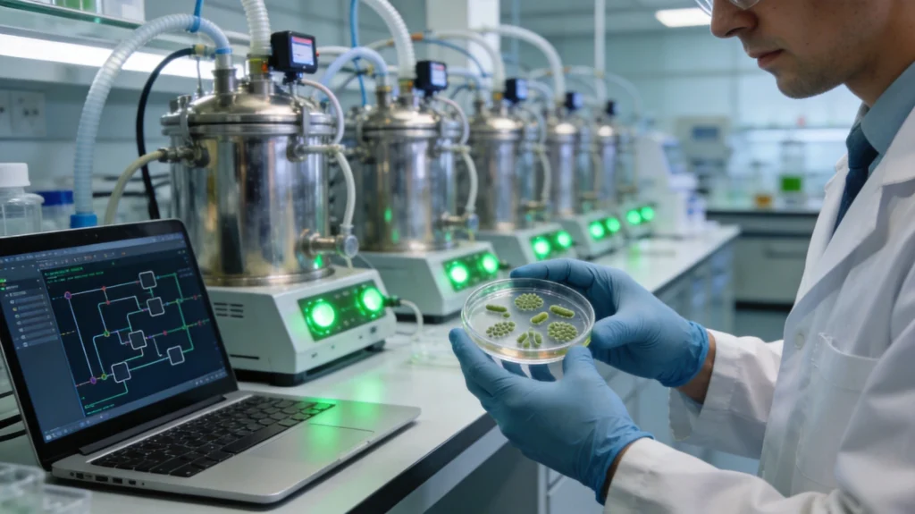 生物制造实验室:发酵罐与基因线路设计的绿色生产现场