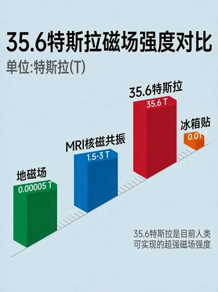 35.6特斯拉磁场强度对比示意图